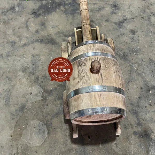 Xe pháo kéo thùng rượu 10L đốt vân gỗ