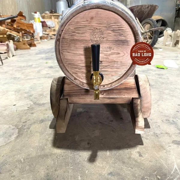 Xe pháo kéo thùng rượu 10L đốt vân gỗ