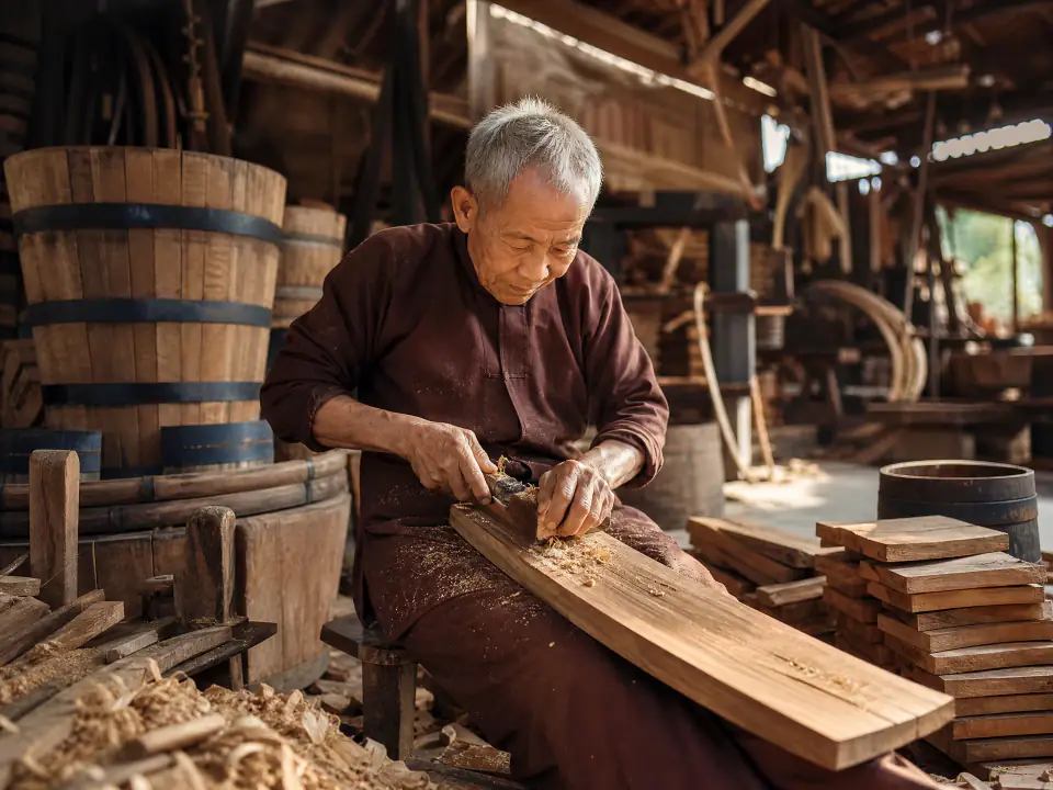 Giai đoạn khởi đầu xưởng thùng gỗ sồi Bảo Long
